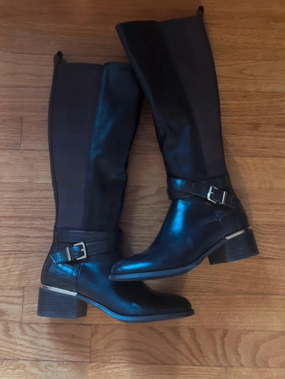 Torgeis Dark Brown Knee-High Riding Boots with Buckle